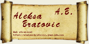 Aleksa Bratović vizit kartica
